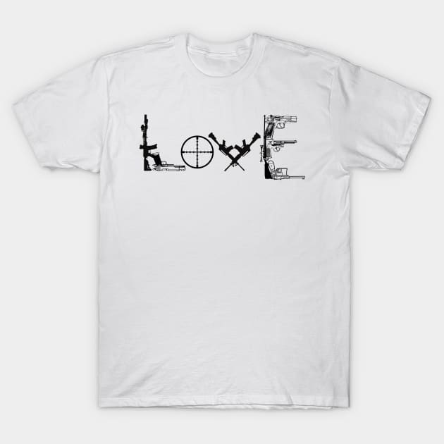 Love and Guns T-Shirt by Weird Lines